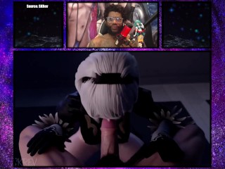 2B Uses All Three Of Her Tight Robotic Holes To Please A Hard Cock