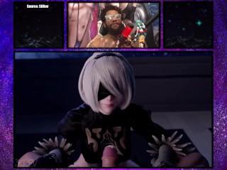 2B Uses All Three Of Her Tight Robotic Holes To Please A Hard Cock