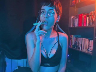 Sucking a cigarette after the workout | Astrid