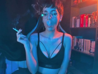 Sucking a cigarette after the workout | Astrid