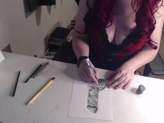 Watch me draw this hard cock cumming - Erotic Art - IvyDrawsErotic