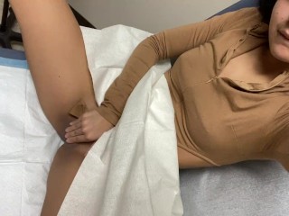 Risky pussy play at doctors appointment (almost caught)