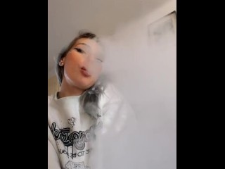 fetish smoking with vape of a sexy blonde Italian girl
