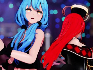 【MMD Hololive 4k/60fps】《Lamy (雪花ラミィ) Marine (宝鐘マリン) 》~《愛包ダンスホールHeart Pie Dancehall HIMEHINA》