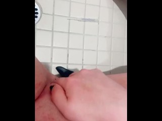 Trans girl pisses into her own ass, fucks thick plug until her booty gives up, records it on Tiktok