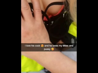 wife's working day, a little tease for husband on snapchat