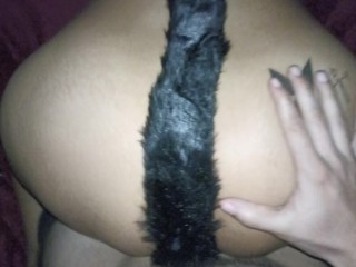 With my fox tail enjoying a delicious cock