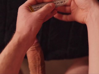 Measuring my cock as it grows