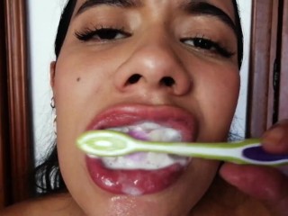 Nastiest cum tooth brush from a latina - Catalina Days (BukkakeConnoisseur Custom Video)
