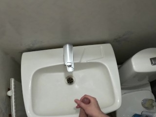 Swedish guy jerking in bathroom, trying to be quiet!