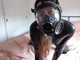 trailer - Using my Femdom Gas on you latex catsuit gas mask