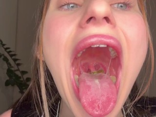 gummy bears sliding down her throat.