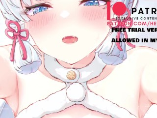 White haired big titty cutie Gets fucked breast grabbed! -4k hentai 60fps