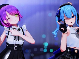 【MMD Hololive 4k/60fps】《Towa (常闇トワ) Suisei (星街すいせい)》~《愛包ダンスホールHeart Pie Dancehall HIMEHINA》