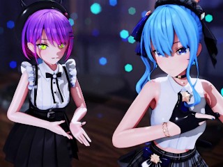 【MMD Hololive 4k/60fps】《Towa (常闇トワ) Suisei (星街すいせい)》~《愛包ダンスホールHeart Pie Dancehall HIMEHINA》