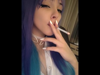 Cute Anime Girl smoking a cig(full vid on my 0nlyfans/ManyVids)