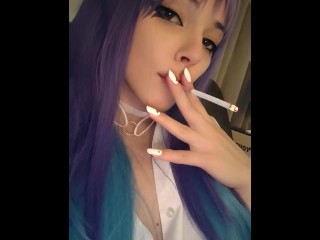 Cute Anime Girl smoking a cig(full vid on my 0nlyfans/ManyVids)