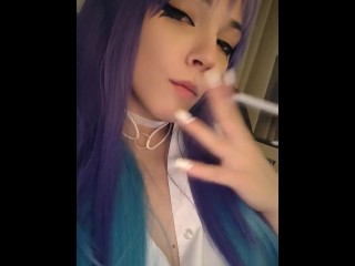 Cute Anime Girl smoking a cig(full vid on my 0nlyfans/ManyVids)