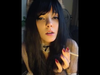 Goth Maid smoking for you(full vid on my 0nlyfans/ManyVids)