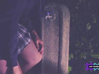 She loves pissing in the garden at night