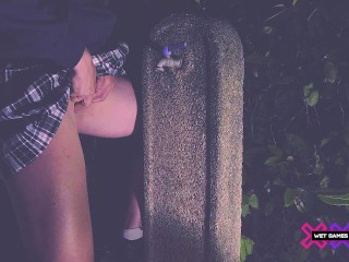 She loves pissing in the garden at night