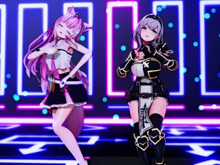 【MMD Hololive 4k/60fps】《Koyori (博衣こより) Noel (白銀ノエル)》~《愛包ダンスホールHeart Pie Dancehall HIMEHINA》