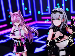 【MMD Hololive 4k/60fps】《Koyori (博衣こより) Noel (白銀ノエル)》~《愛包ダンスホールHeart Pie Dancehall HIMEHINA》