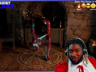 REACTION: A young witch summoned a Demon with a Huge dick and he fucked her until he finished in her