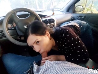 delicious blowjob in the car, without fear of someone seeing us