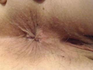 Abby's Asshole Pucker Squeeze Spread closeup