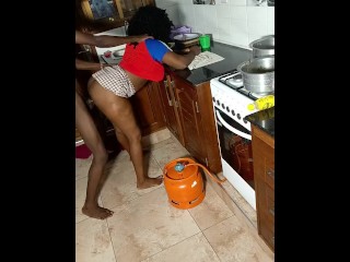 QUICKIE WITH MY STEPMOM AT THE KITCHEN BEFORE HE COMES BACK HOME! (Kenyan Pure Taboo)