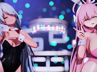 【MMD ブルーアーカイブ 4k/60fps】《Iori (銀鏡イオリ) Hanako (浦和ハナコ)》~《愛包ダンスホールHeart Pie Dancehall HIMEHINA》