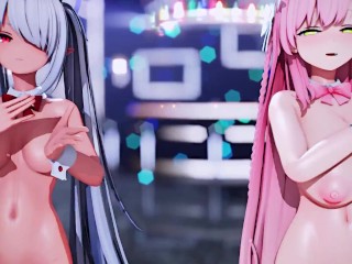 【MMD ブルーアーカイブ 4k/60fps】《Iori (銀鏡イオリ) Hanako (浦和ハナコ)》~《愛包ダンスホールHeart Pie Dancehall HIMEHINA》