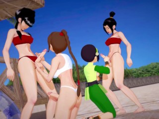 Avatar Futa orgy Azula, Ty Lee, Mai & Toph