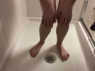 Powerful Strong Pee on feet