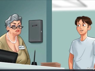 Summertime Saga Sex Scene - Young-man fuck Old woman at the hospital