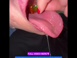 Your giantess Ashley swallows whole gummy snakes