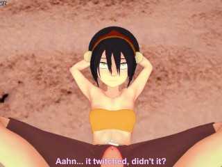 Toph Gives You a Footjob At The Beach! Avatar The Last Airbender Feet POV