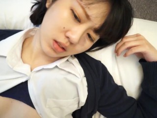 A clingy, needy Japanese girl licks the guy's body all over from ass to feet. must see vagina farts