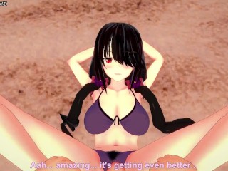 Kurumi Tokisaki Gives You a Footjob At The Beach! Date A Live Feet POV