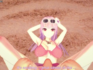 Mori Calliope Gives You a Footjob At The Beach! Vtuber Feet POV