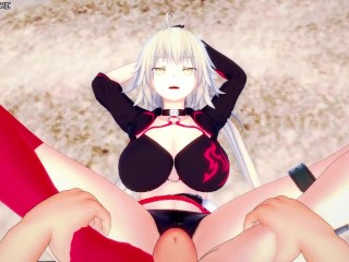 Jeanne D'arc Gives You a Footjob At The Beach! Fate/Grand Order Feet POV