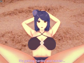 Konan Gives You a Footjob At The Beach! Naruto Feet POV