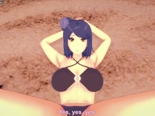 Konan Gives You a Footjob At The Beach! Naruto Feet POV