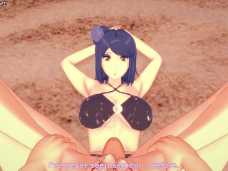 Konan Gives You a Footjob At The Beach! Naruto Feet POV