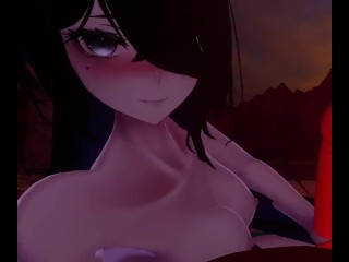 Cute VR GF sucks you off on the beach at sunset