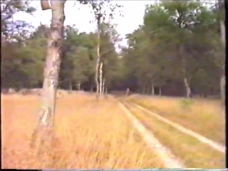 Nude running in the forest in the Netherlands 1991