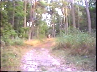 Nude running in the forest in the Netherlands 1991