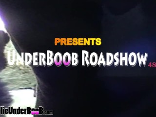 UnderBoob RoadShow Big Tit MILF with Nip Slip on a cool fall day