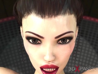 Sci-fi fuck system. Super busty girl and sex machine
